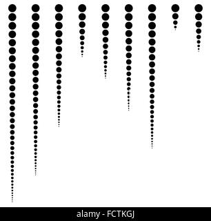 Set of circles in lines with equal spacing (4px). Stock Vector