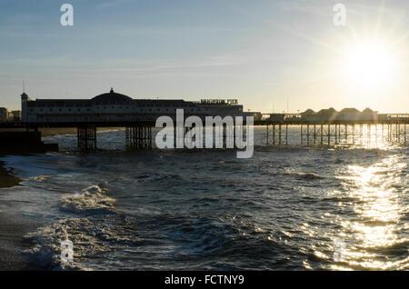Brighton, UK. 25th January 2016. UK Weather. Clear blue skies and mild weather in Brighton, East Sussex, this morning after a foggy weekend. Temperatures have reached 11 degrees Celsius before 10am. Credit:  Francesca Moore/Alamy Live News