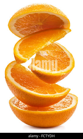 Orange slices on white background. File contains clipping paths. Stock Photo