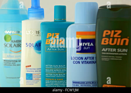 Bottles of After Sun Stock Photo