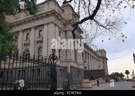 The Parliament House on Spring Street in Melbourne Australia Stock Photo