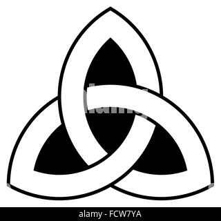 3 point Celtic Triquetra (Trinity, Trefoil) knot for your design or project, vector illustration Stock Vector