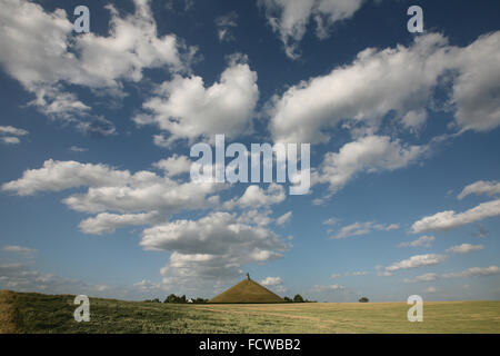 Lion's Mound over the battlefield of the Battle of Waterloo (1815) near Brussels, Belgium. Stock Photo