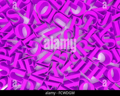 High resolution image. 3d rendered illustration. Background of alphabets. Stock Photo