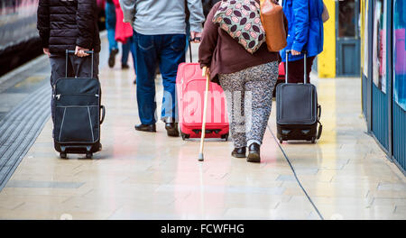 People with luggage Stock Photo