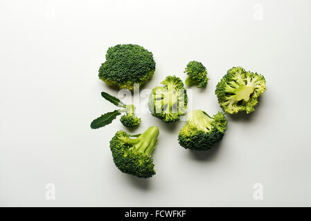 Fresh raw broccoli isolated on a white background. Stock Photo