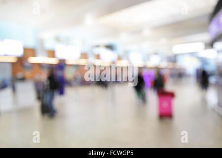 Departure hall in airport - defocused background Stock Photo