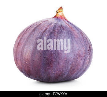 Ripe sweet fig isolated on white. Clipping Path Stock Photo