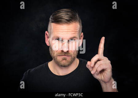 Man shows thumb up. Stock Photo