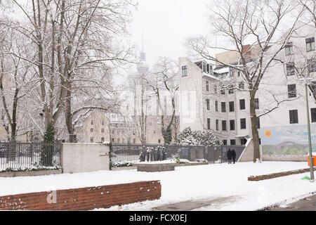 BERLIN - JANUARY 17: The Old Jewish Cemetery or in the Grosse Hamburger Srasse in Berlin Mitte on January 17th, 2016. Stock Photo