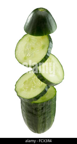 cut cucumber isolated on the white background. Stock Photo