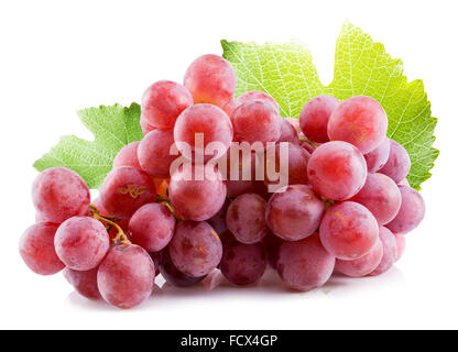 pink grapes isolated on the white background. Stock Photo