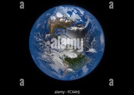 Planet Earth with Clouds and Atmosphere. The Americas. Elements of this image furnished by NASA Stock Photo