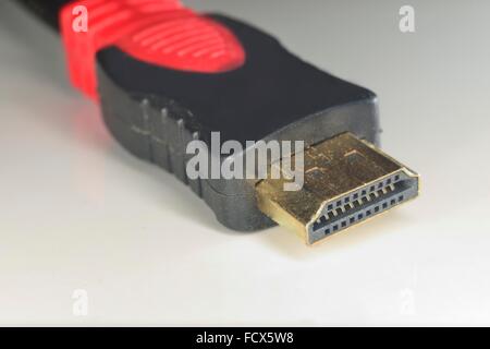 hdmi type A connector with pins for connection tv, monitor, display or audio device Stock Photo