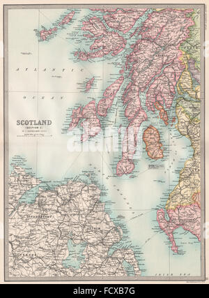 ARGYLL & ANTRIM: Scotland SW. Islay Jura Arran Bute Kintyre Colonsay, 1890 map Stock Photo