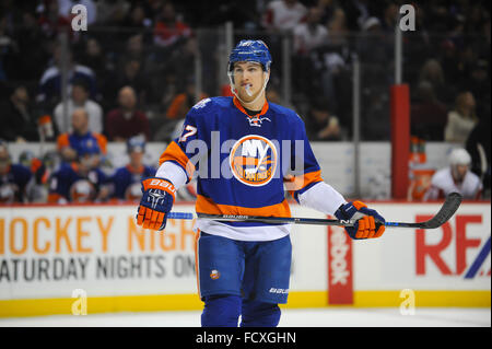 Brooklyn, New York, USA. 25th Jan, 2016. Anders Lee (27) of the New York Islanders in action during a game against the Detroit Red Wings at the Barclays Center in Brooklyn, New York. Gregory Vasil/Cal Sport Media/Alamy Live News Stock Photo