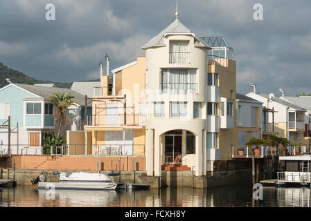 Riverside apartments, Knysna Quays Marina Waterfront, Knysna, Eden District, Western Cape Province, Republic of South Africa Stock Photo