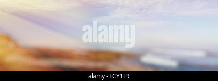 Blurred background with Sunny tropical beach. Tourist abstraction with bokeh. A background substrate for beach travel Stock Photo