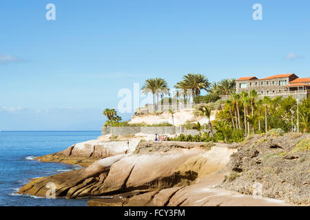 Plaza Playa del Duque, Duke Castle, Costa Adeje, Tenerife, Spain Stock Photo