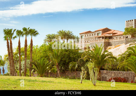 Plaza Playa del Duque, Duke Castle, Costa Adeje, Tenerife, Spain Stock Photo