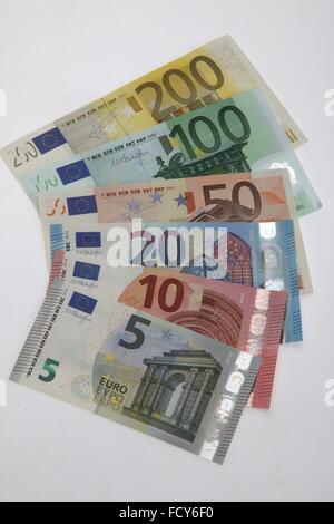 New Euro banknotes Stock Photo