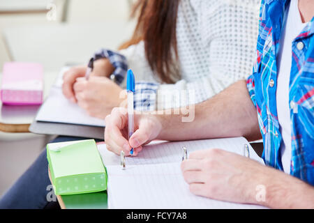 Students take notes in class in high school Stock Photo