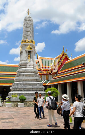 Colourful stupa at Temple of the Reclining Buddha (Wat Pho), Bangkok, Thailand, Southeast Asia, Asia Stock Photo