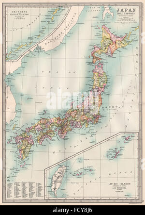 JAPAN: (Dai Nippon) . Provinces. BARTHOLOMEW, 1890 antique map Stock Photo