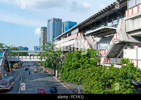 Mochit BTS(Light urban train) station in Bangkok, Mochit, Bangkok, Thailand Stock Photo