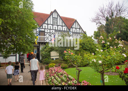 Cockington Green Gardens in Australian Capital Territory, the miniature gardens include english villages and international areas Stock Photo