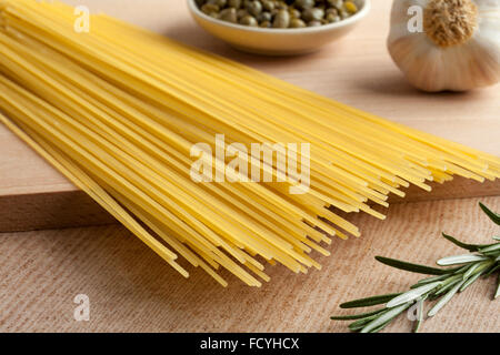 Raw dried traditional Italian spaghetti Stock Photo