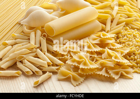Variety of traditional Italian pasta Stock Photo