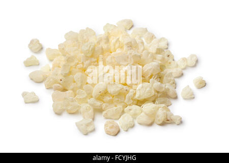 Heap of mastic tears of Chios on white background Stock Photo