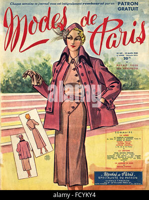 Cover of original vintage French fashion magazine Modes de Paris from 1950s dated 10th March 1950 Stock Photo