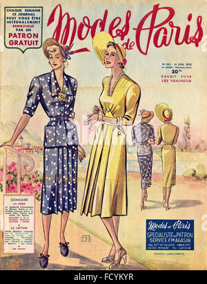 Cover of original vintage French fashion magazine Modes de Paris from 1950s dated 16th June 1950 Stock Photo