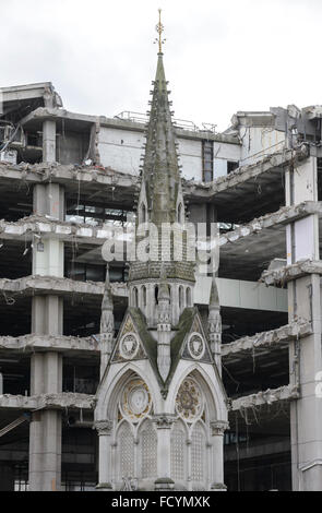 Demolition of the Central Library in Paradise Circus/ Chamberlain Square in Birmingham City Centre. Stock Photo