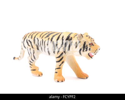 toy tiger on a white background Stock Photo