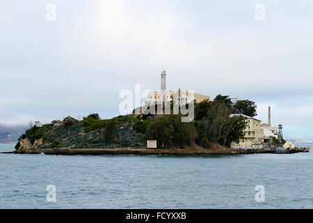 Approaching Alcatraz Island, San Francisco, California, USA Stock Photo