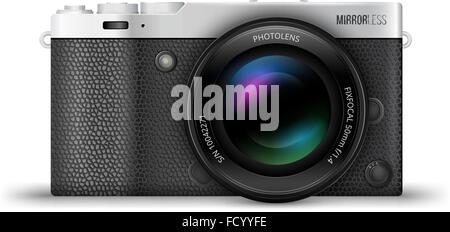 Mirrorless compact camera Stock Vector