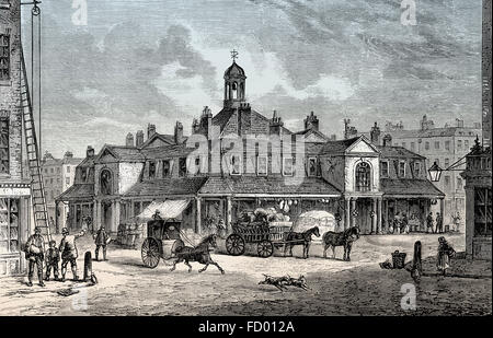 London street scene, Oxford Market, Oxford Street, 1852, London, England Stock Photo