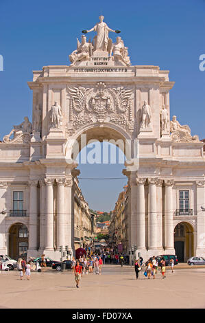 Praça do Comércio Arch in Lisbon, Portugal Stock Photo