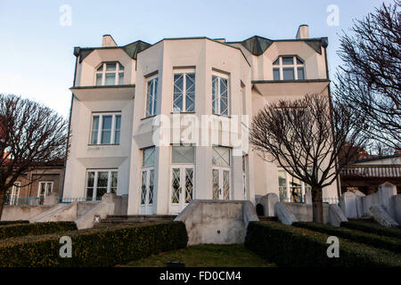 House built in the Cubist style - Vila Kovarovic, Vyton, Prague, Czech Republic Stock Photo