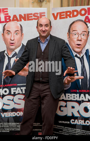 Italian actor Antonio Albanese posing during the photocall of  'L'abbiamo fatta grossa ' in Naples at the Hotel Vesuvio on January 25,2016 (Photo by Marco Iorio) Stock Photo