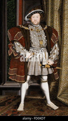 HENRY VIII of England (1491-1547) by Hans Holbein the Younger Stock Photo