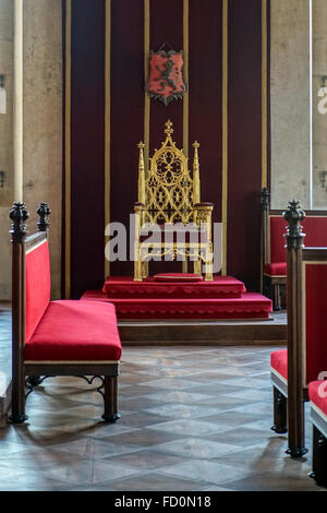 Throne room Vladislav Hall in Prague Stock Photo