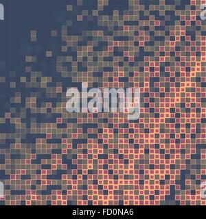 Abstract dim blue background with a faded red mosaic. Decorative vector pattern Stock Vector