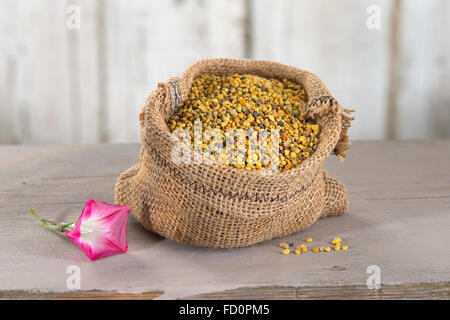 Bee pollen in a bag Stock Photo
