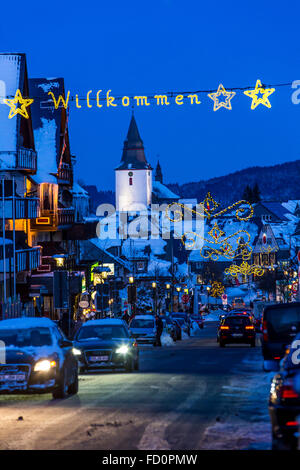 Winterberg, winter sport town in the Sauerland area, North Rhine Westfalia, Germany, Stock Photo
