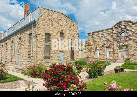 Idaho, Boise, Old Idaho Penitentiary, operated 1870-1973, Rose Garden Stock Photo