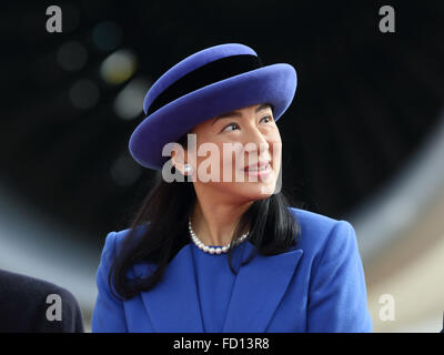 Crown Princess Masako attends a send off for Emperor Akihito and Empress Michiko, who will visit the Philippines, at Haneda Airport, Tokyo, Japan on 26 Jan 2016. © Motoo Naka/AFLO/Alamy Live News Stock Photo